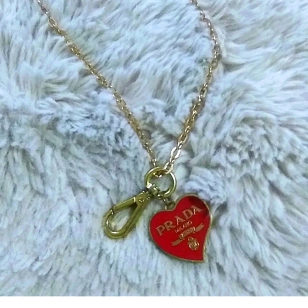 PRADA Heart Charm Red & Gold